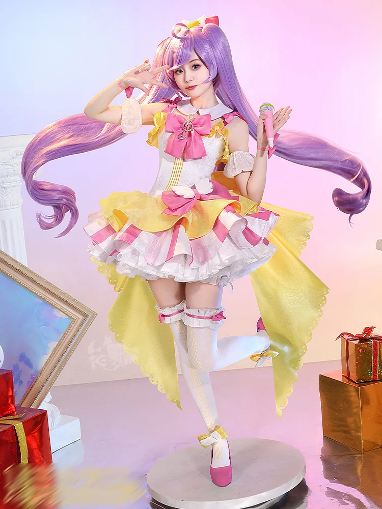 

The Anime PriPara lovely Sweetheart girl cos Manaka Laala Cosplay candy color Idol Stage Female Outfit A