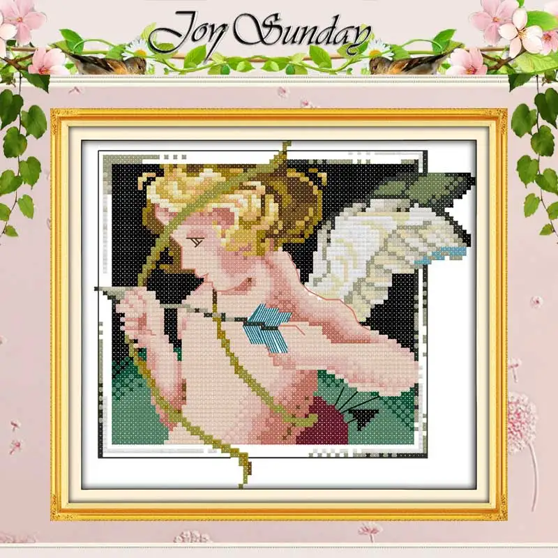 Cupid Angel Baby Patterns Counted DIY Wholesale 11CT 14CT Stamped DMC Cross Stitch Set Embroidery Kits Needlework Home Decor