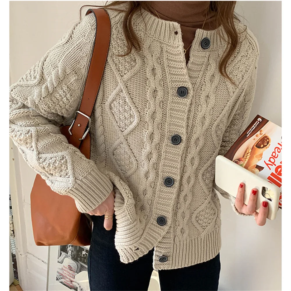 

Alien Kitty 2023 Casual Women Coats Slim Knitted OL Spring Cardigans Loose New All Match High Street Fashion Lady Sweaters