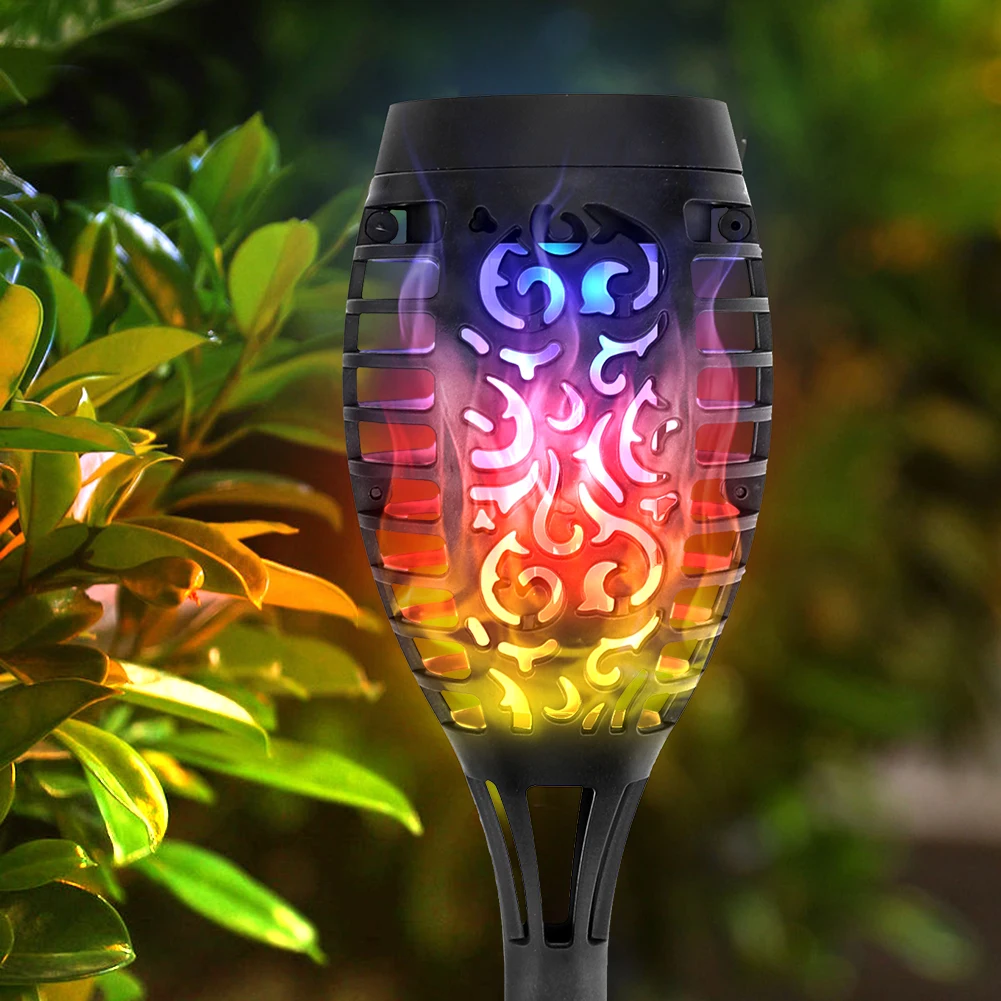 

12LED Solar Flame Torch Light Flickering Blue Purple Light Waterproof Garden Decoration Outdoor Lawn Path Yard Patio LED Lamps