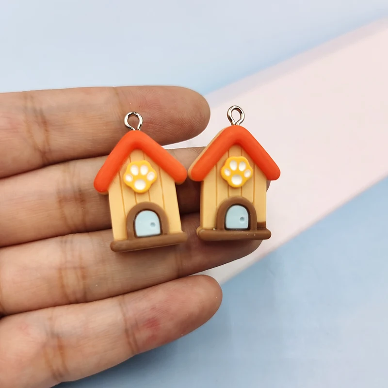 10 шт. забавные подвески в виде домика собаки для сережек брелоков Мультяшные
