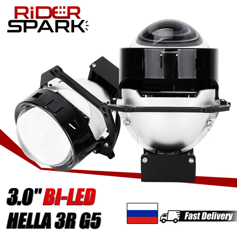 3.0 Inch Bi LED Projector Lenses Hella 3R G5 6000K 40000LM 160W LED Lights Car Headlight Bulbs Retrofit Kits Dual Reflector 12V