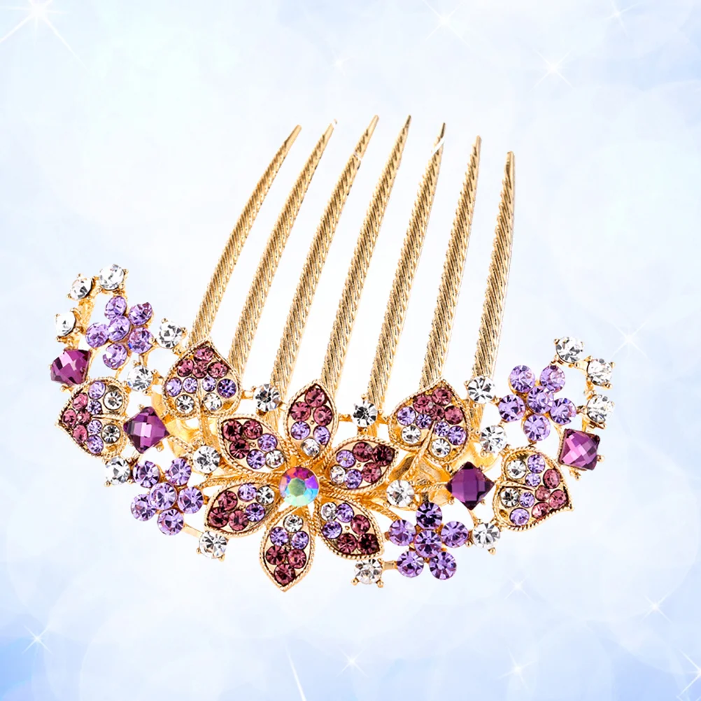 

1 Pc Rhinestone Bridal Comb Flower Side Comb Flower Hair Comb Wedding Wedding Hair Side Combs Metal Side Combs for Womens Hair