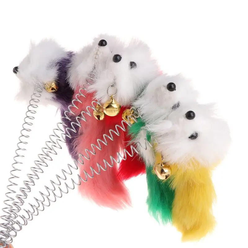 

67JE for Cat Interactive Mice Toy Colored Soft Flocking Mouse Kitten Catch Training T