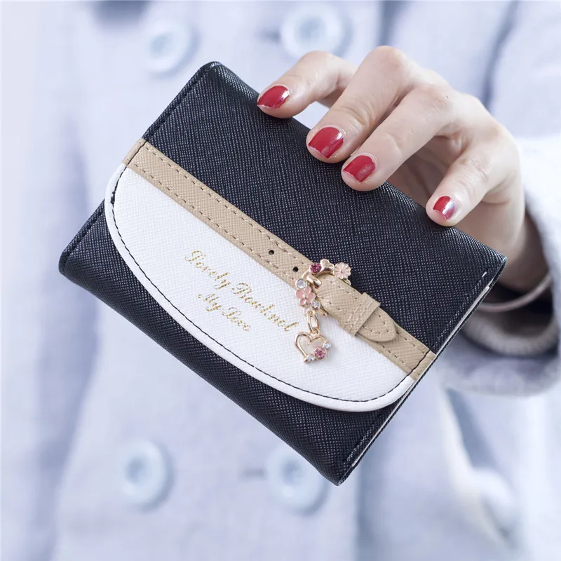 Women Lady Girl Cute Mini Wallet Elegant Card Holder Coin Purse Small PU Leather Clutch Handbag Fashion Lovely Money Bag