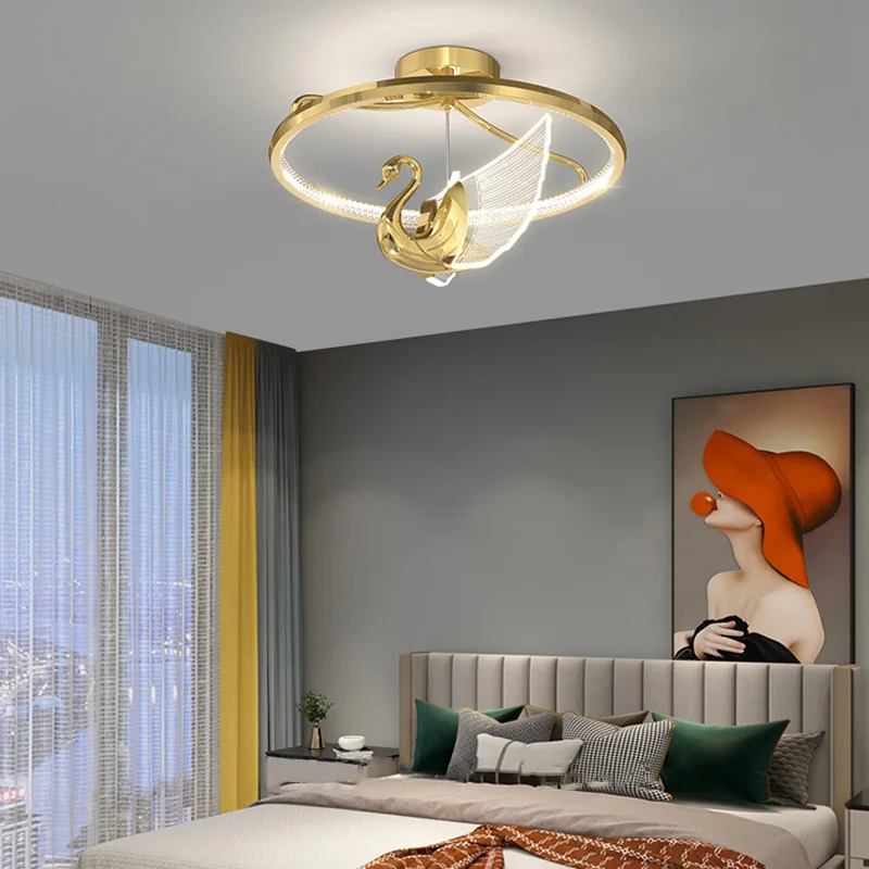Хрустальные потолочные люстры в форме лебедя для гостиной спальни