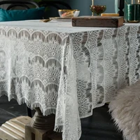 whitetablecloth soft lace french modern rectangular table cloth table cover mat bedroom diy wedding decoration mantel de mesa