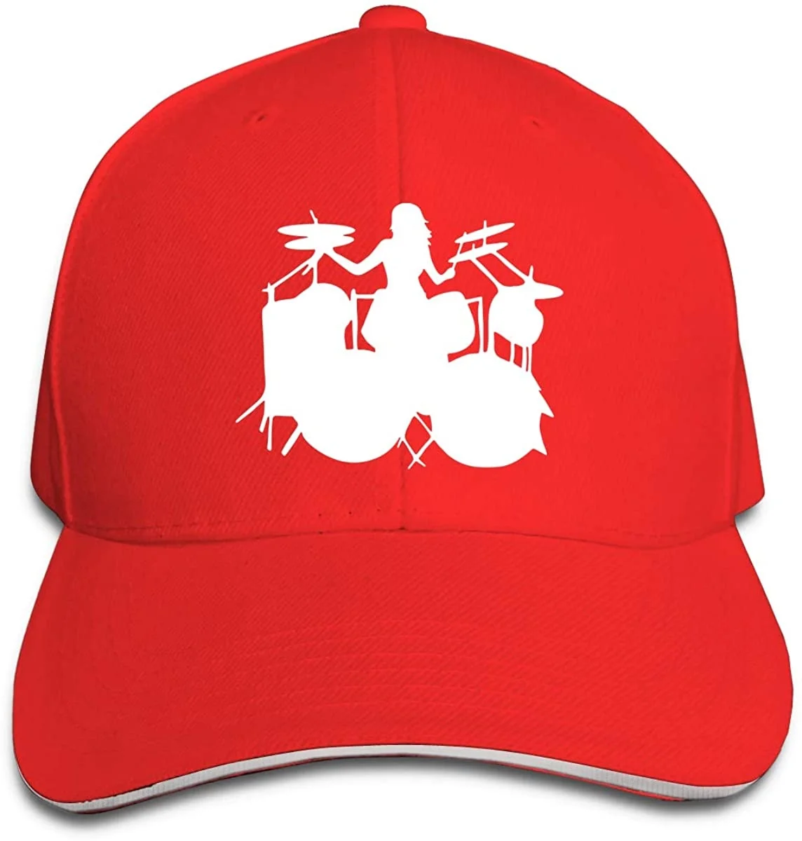 

Girl Drummer Baseball Cap Adjustable Peaked Sandwich Hats