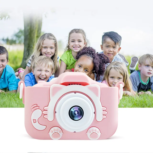 Kids Camera 20million Pixel 1080P HD Cartoon Children Digital Camera for Age3-9 Kids 2 Inch Screen Mini Camera With 32GB SD Card 4