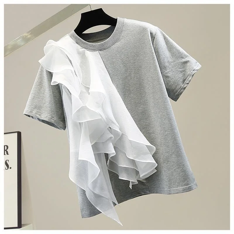 

Fashion zc9527 women Tops & Tees 2022 Runway Luxury European Design party style T-Shirts Women's Clothing