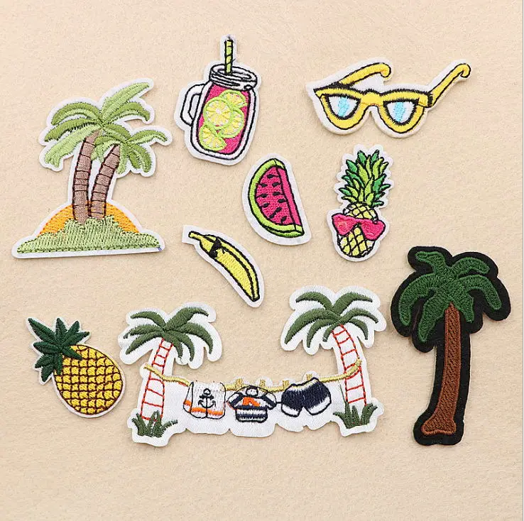 Новое поступление 10 шт. вышитая мультяшная нашивка с изображением деревьев и