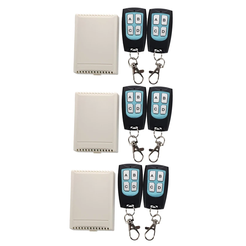 

DC 12V 4 Channel 200M Wireless RF Remote Control Switch 6 Transmitter + Receiver