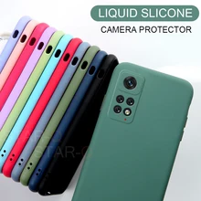 Camera Protector Liquid Silicone Phone Case For Xiaomi Redmi Note 10 10s Note10 Pro 11 5G 11s Original Luxury Soft Back Cover