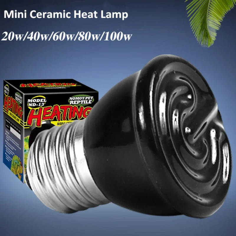 

Reptile Ceramic Heat Emitter 20-100W Heat Lamp Bulb No Light Emitting Chicken Coop Heater for Amphibian Pet Incubating Chicken