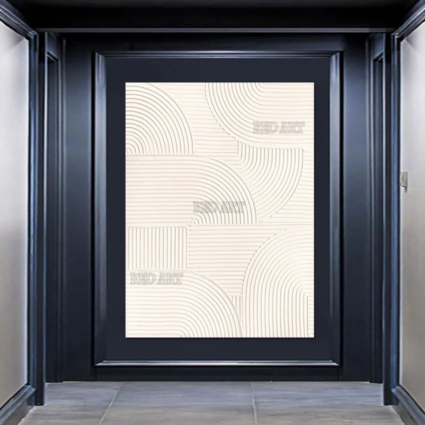 

100% Hand-painted White Abstract Thickness Oil Painting Big Size Wall Decor Artwork Panel Set Unframed Canvas Home Showpieces