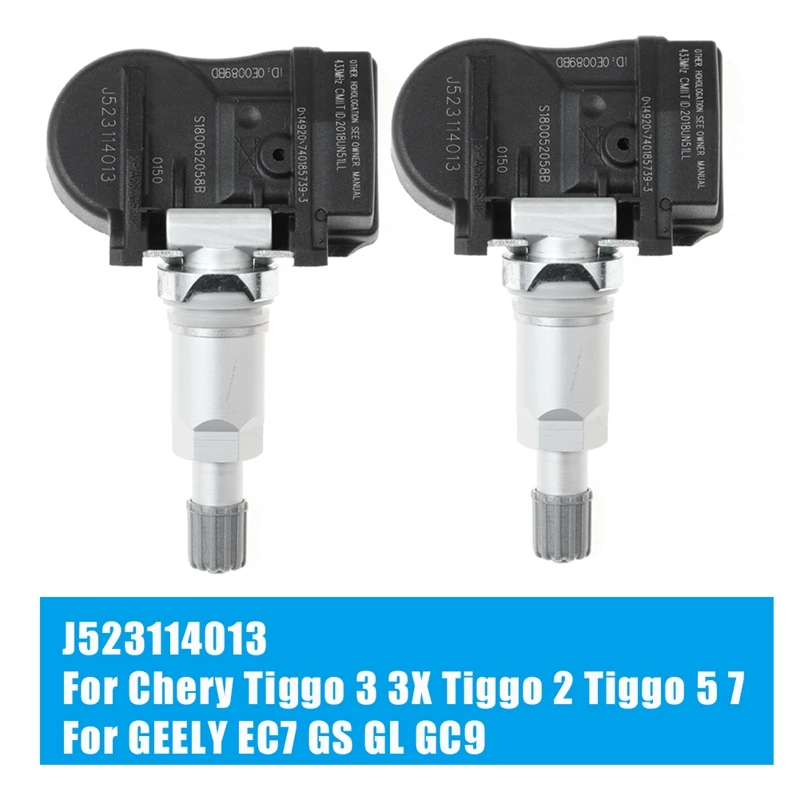

Датчик контроля давления в шинах TPMS J523114013 для Chery Tiggo 3 3X Tiggo 2 Tiggo 5/7 для GEELY EC7 / GS / GL GC9, 2 шт.