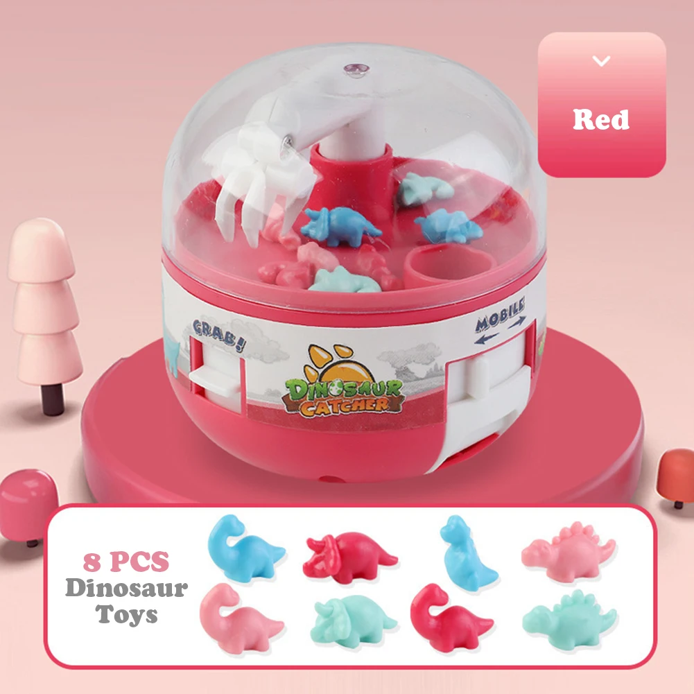 

New Hot Capsule Toy Mini Claw Machine Catch Dinosaur Game Cute Catcher Stress Relief Micro Dino Figures Small Prize for Kids