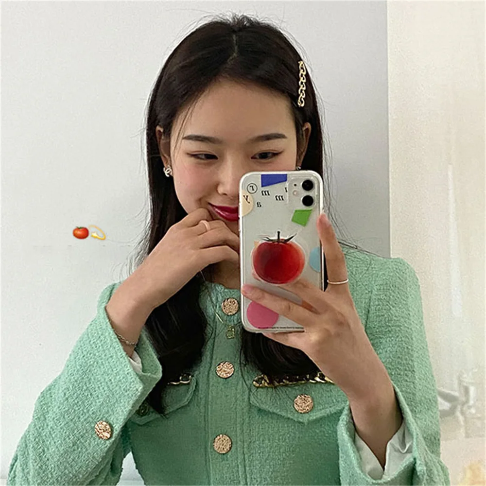 Прозрачный чехол с геометрическим рисунком в Корейском стиле для телефона iPhone 13