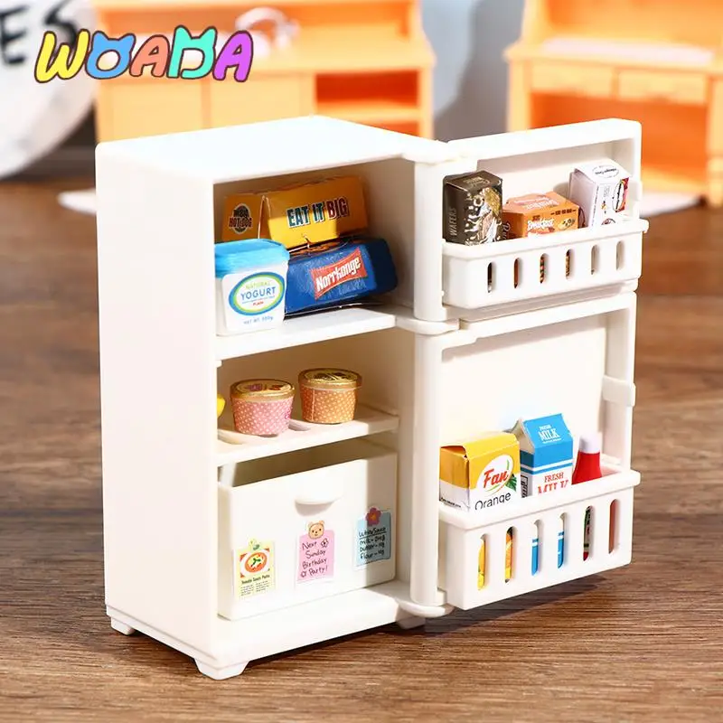 16 шт./компл. 1:12 Миниатюрный Кукольный дом модель морозильной камеры белый