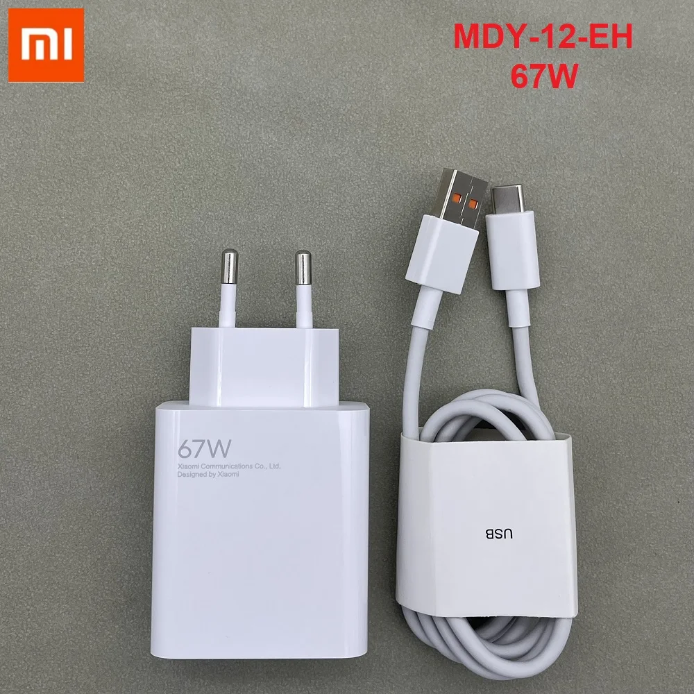 

Original Xiaomi 67W turbo Fast Charger EU QC 4.0 6A Type C Cable For Xiaomi Redmi Note 10 11 11E Pro K40