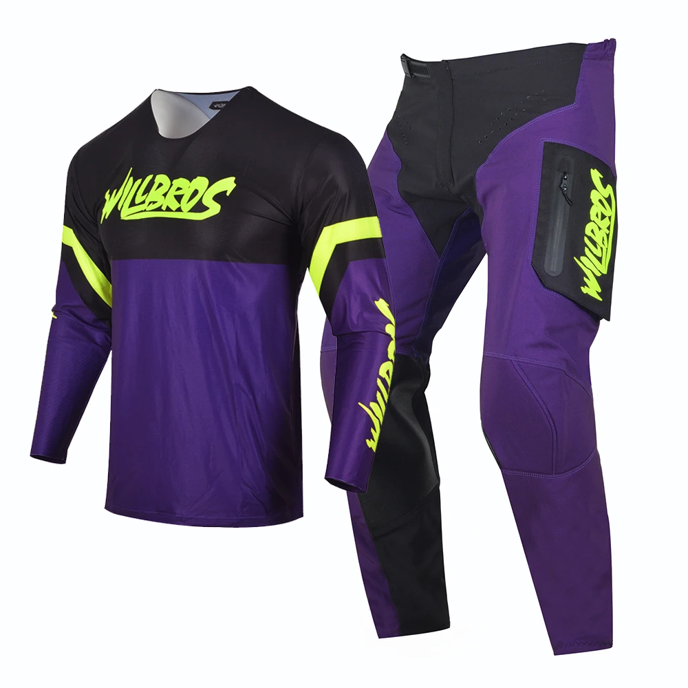 Willbros Off Road Motocross Flexair Mach Jersey Pants Combo with Zip Pocket Enduro MX Dirt Bike Mountain Bicycle MTB DH Gear Set enlarge