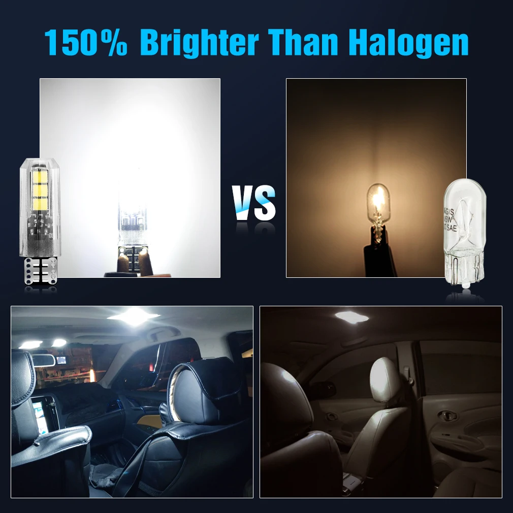 1 шт. W5W светодиодный T10 Светодиодные лампы Canbus 3030SMD Клиренс клиновидный номерной