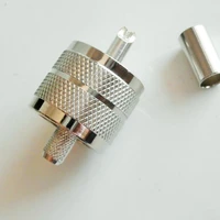 connector socket pl259 pl 259 so239 so 239 uhf male crimp for lmr195 rg58 rg142 rg223 rg400 cable silver rf coaxial adapters