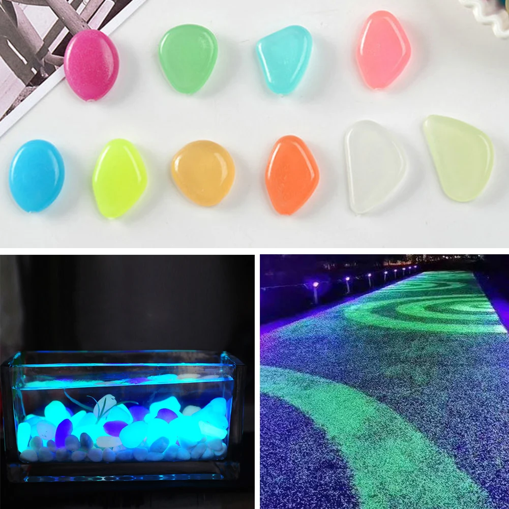 

Fish Tank Glowing Stones Garden Pebbles for Sidewalk Outdoor Luminous Stones Glow in the Dark Aquarium Decorative Stones