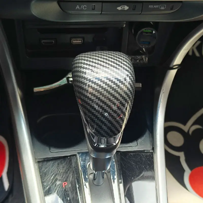 

Автомобильные аксессуары с карбоновой текстурой, внутренняя крышка ручки переключения передач из АБС-пластика для Honda Accord 9th 9,5 2014 2015 2016 2017