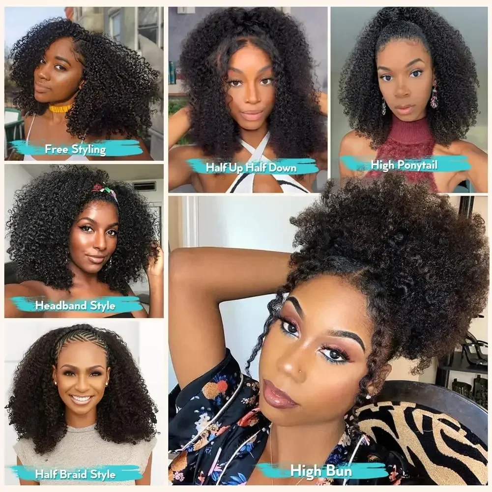 Парик-полупучок с перьями, крючковое плетение из натуральных волос, с завязками, бесшовные накладные пряди, густота 250%, кудрявые парики для женщин (art.: 3920dbacc2ea3) - 3920dbacc2ea3