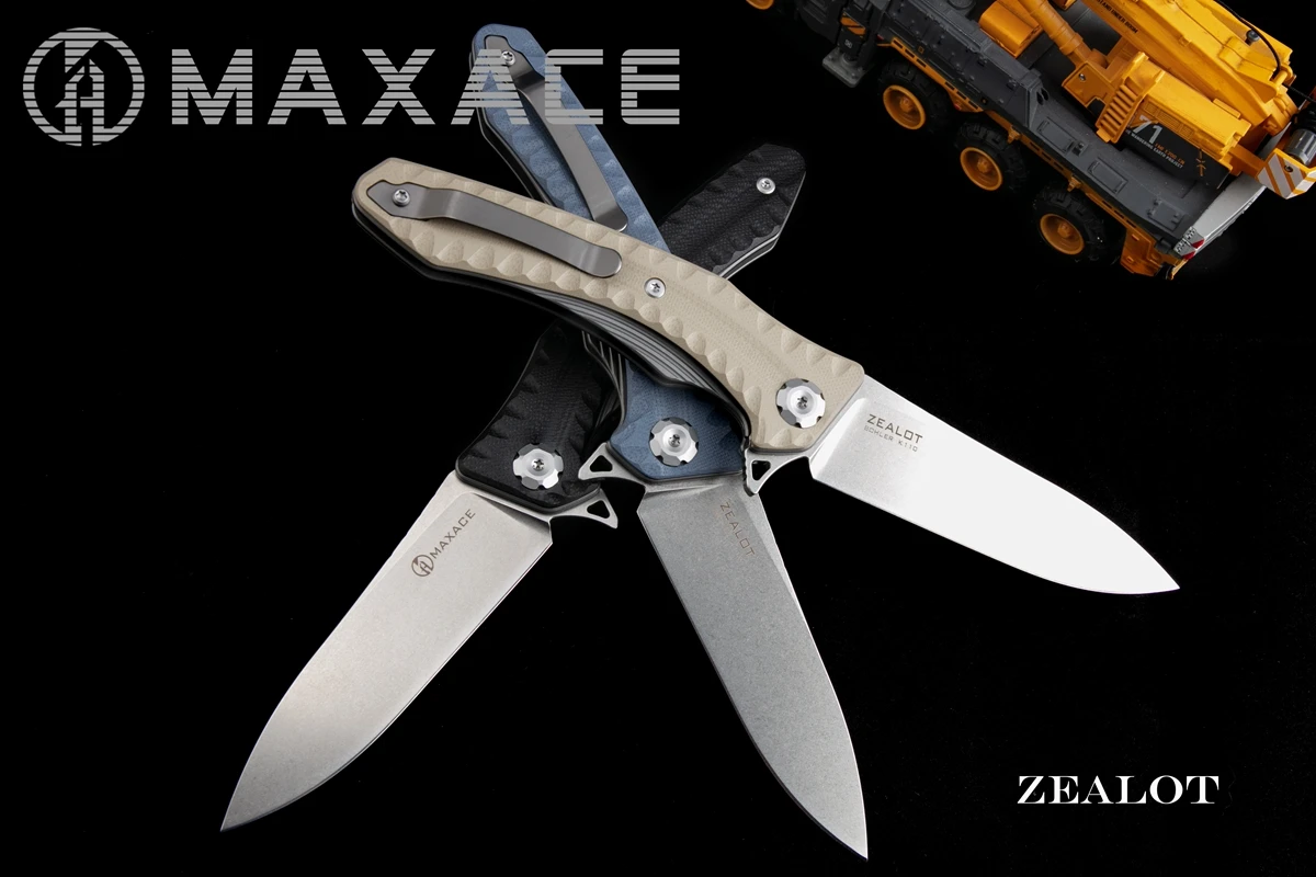 

Maxace MidnightCat Zealot 2.0 K110 Blade G10 handle Folding knife Edc Outdoor Self-Defense Camping Hunting Tactical Gift Knives