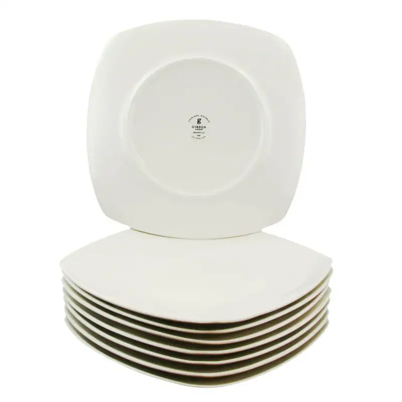 

2023 New Zen Buffetware Ceramic Soft Square Dinner Plate Set in White, 8 Piece Dinnerware Set Kitchen Accessories Dining Table S