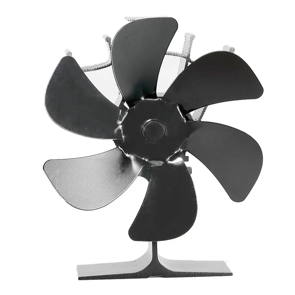 

Black Fireplace 6 Blades Heat Powered Stove Fan Log Wood Burner Ecofan Quiet Home Fireplace Fan Efficient Heat Distribution