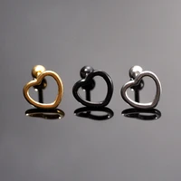 sweet stainless steel heart stud earrings delicate gold color mini ear studs trendy ear nails for women girls jewelry gift