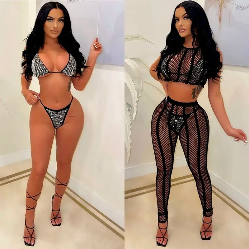 

Women Clothing Bikinis Set 4-piece Sets Summer 2022 Sexy Nightclub Beach Swimwear Vacation Outfits Streetwear Wholesale Items