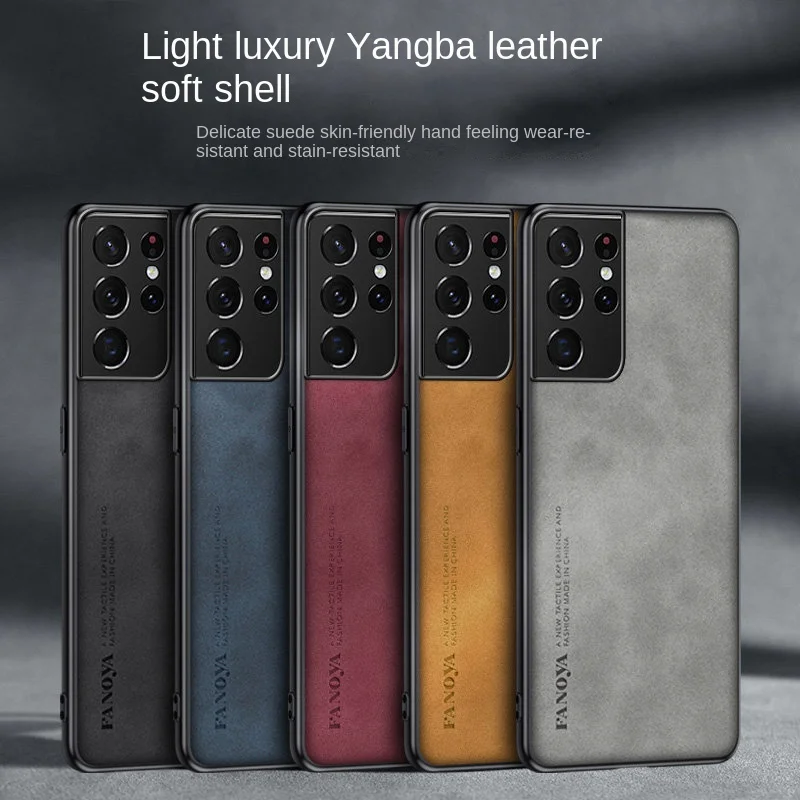 Для Samsung Galaxy S21 Ultra G998B чехол из искусственной кожи с жесткой задней крышкой ПК