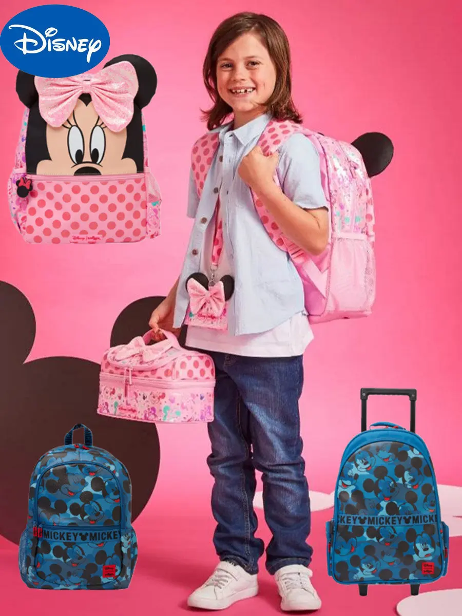 Original Disney Student Schoolbag Cartoon Minnie Mickey Mickey Mouse Backpack Aisha Princess Mermaid Backpack
