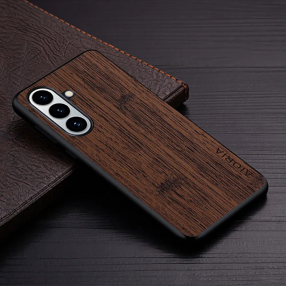 Фото Чехол для Samsung Galaxy S26 Ultra Pro Edge S9 S8 S26+ Plus с текстурой под дерево из искусственной кожи, чехол для телефона Samsung S26 Ultra №4