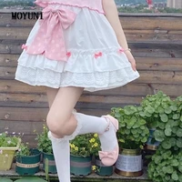 japanese kawaii mini skirt women korean patchwork casual sweet lolita skirts female high waist ruffles fairy skirt 2021 summer