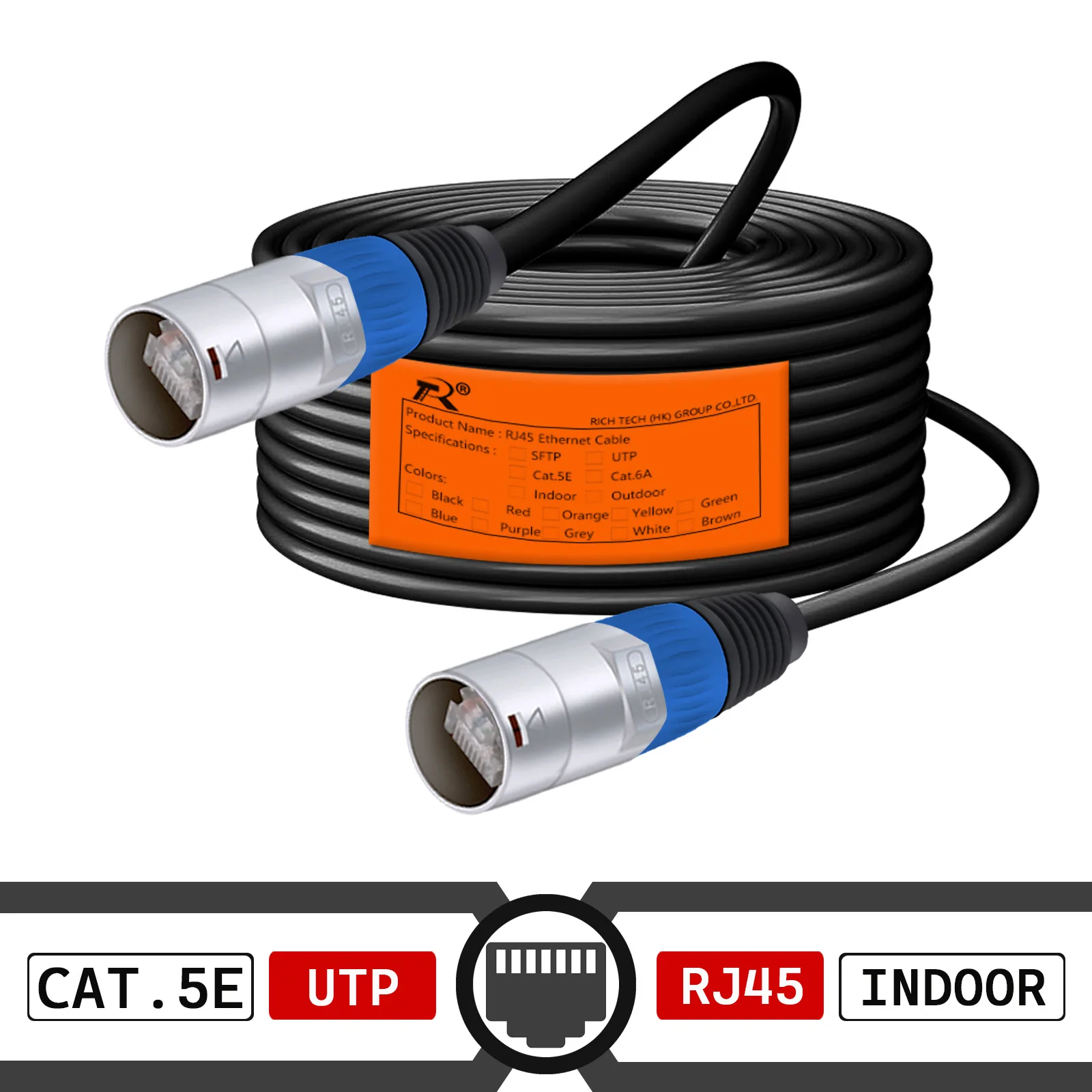 Водонепроницаемый кабель RJ45 Cat5E/Cat6A Ethercon внутренний и наружный удлинитель UTP/STP