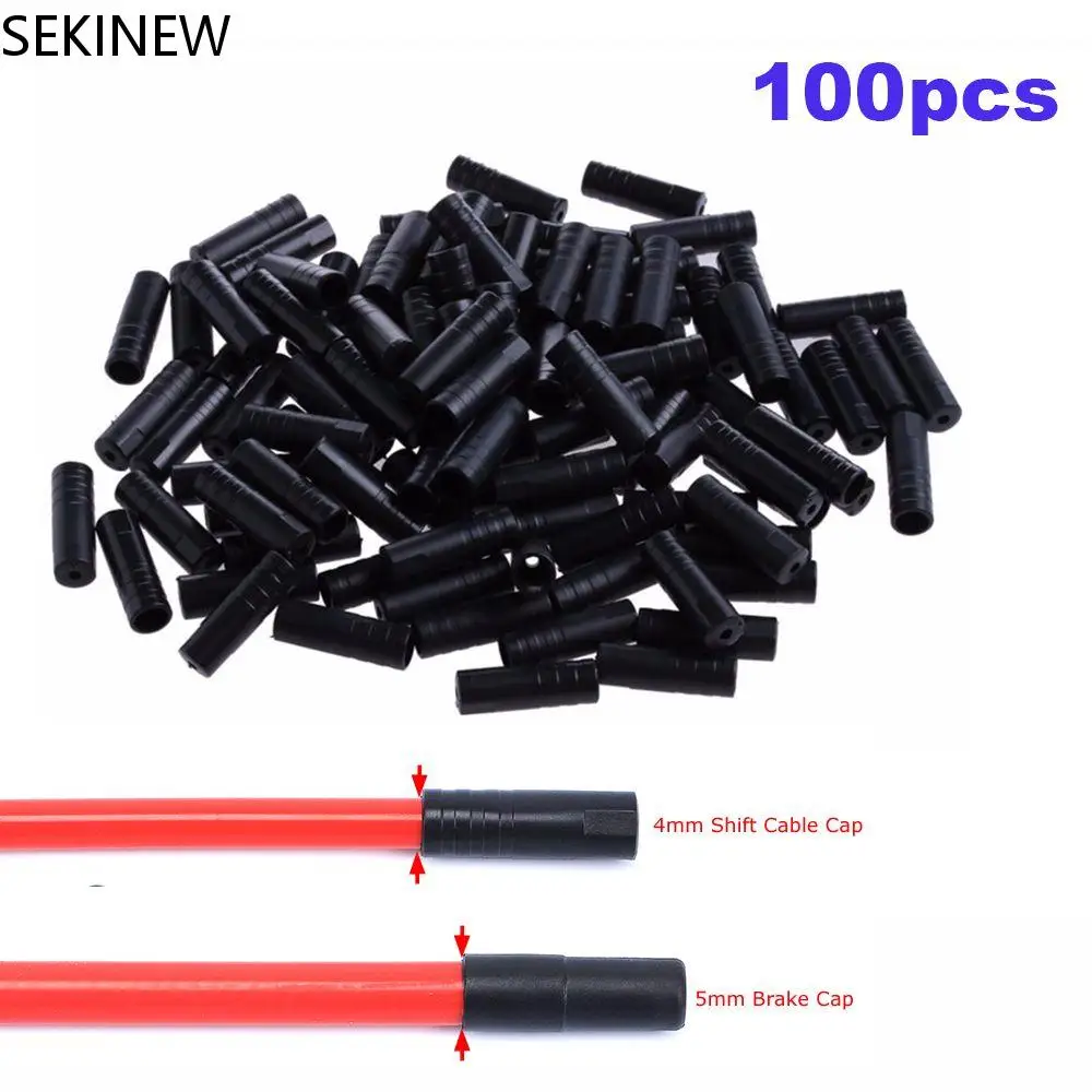 

100Pcs Mountain Bike Cycling Accessories Housing Ferrules Crimps Cord End Covers Derailleur Cable Caps Shifter Brake Line Cap
