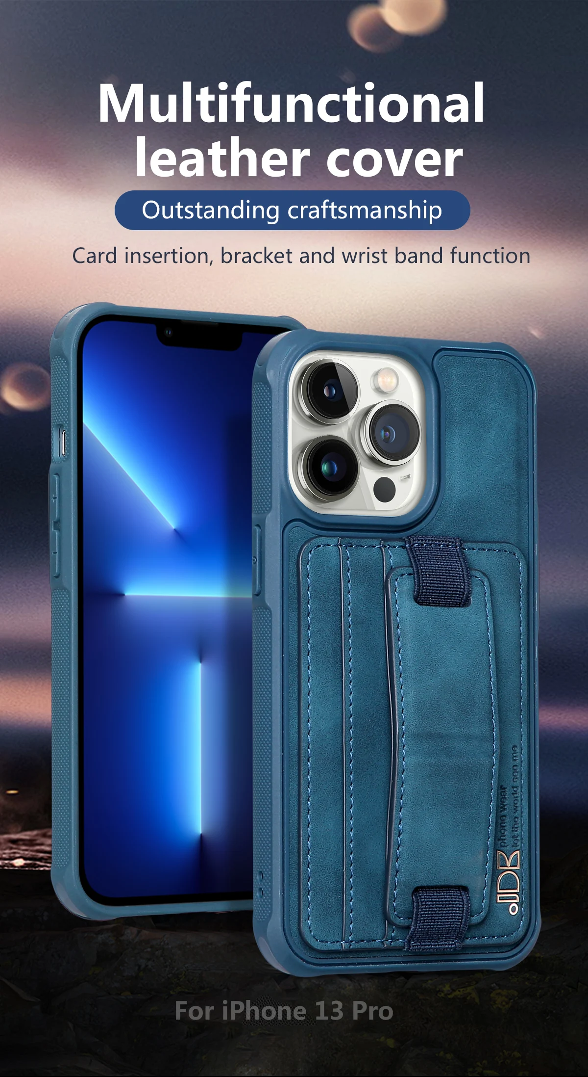 

Роскошный чехол для телефона из искусственной кожи для Iphone 14 13 12 11 Pro Max Mini Xs Xr, чехол-кошелек с ремешком на запястье, подставкой и отделением для кредитных карт