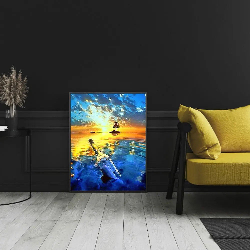 5D DIY Алмазный рисунок пляжная Дрифт бутылка наборы полностью круглая дрель