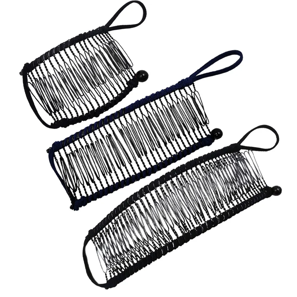 

3pcs/set Banana Hair Clip Party Women Girls Vintage Lazy Easy Use Ponytail Holder Double Comb Daily Accessories Styling Tool