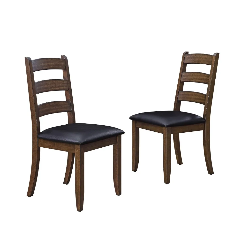 Better Homes & Gardens Granary Modern Farmhouse Ladderback Dining Chairs, Set of 2, Aged Brown Ash