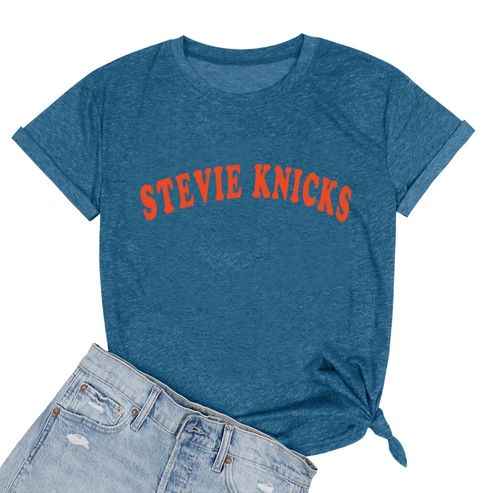 Фото Футболка Stevie Knicks, женская повседневная рубашка с коротким рукавом и круглым вырезом в стиле Харадзюку, подарок №1