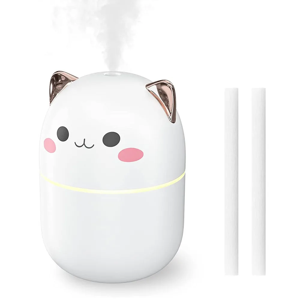 

200ml Air Humidifier Cute Kawaiil Aroma Diffuser With Night Light Cool Mist For Bedroom Home Car Plants Purifier Humificador