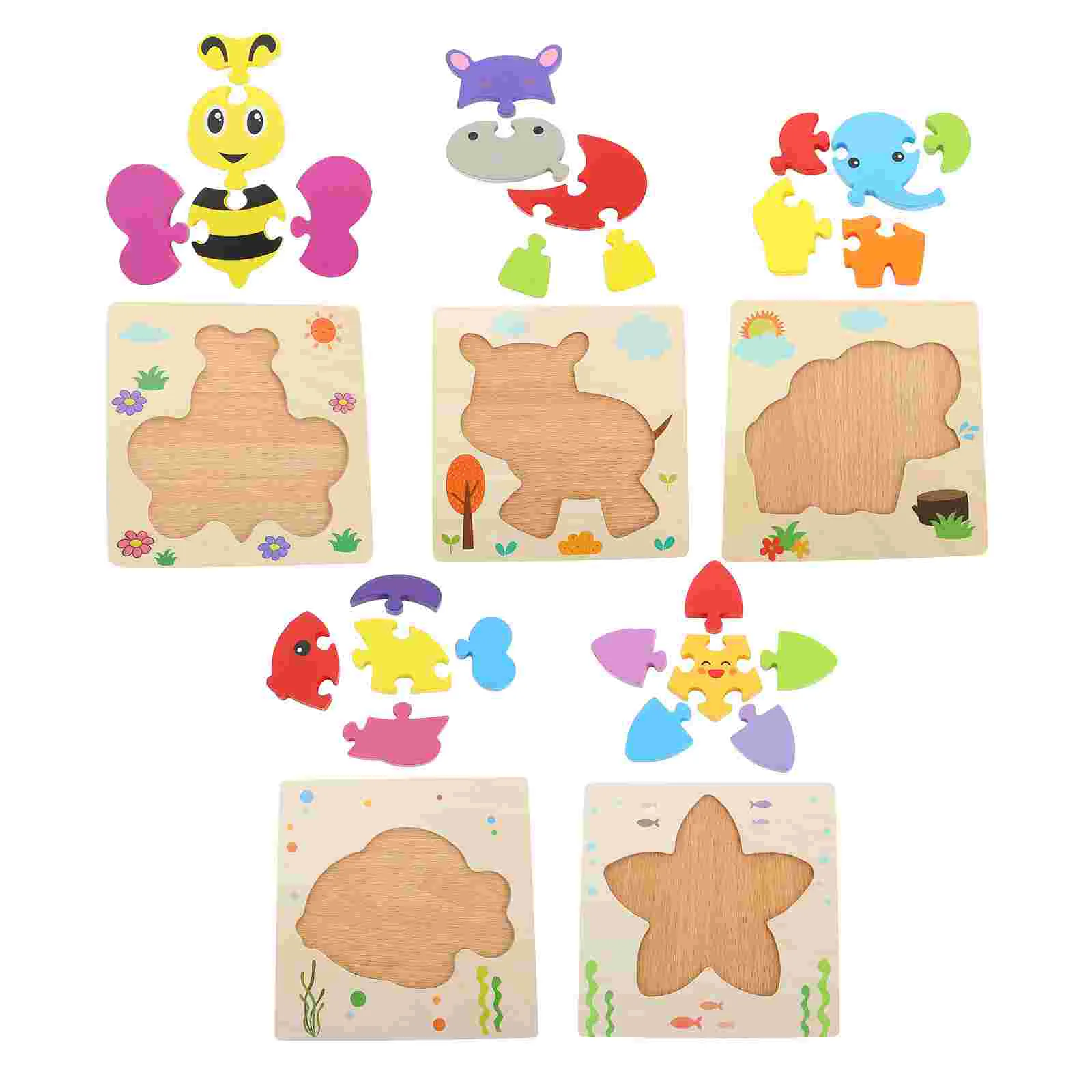 

5 шт., детский деревянный пазл