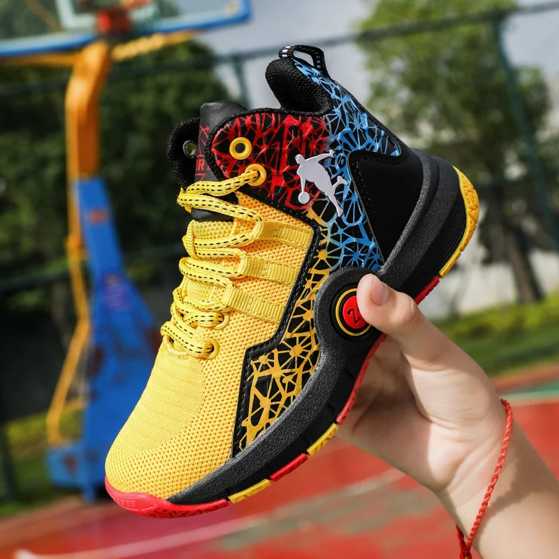 

Boys Basketball Shoes High Quality Top Soft Non-slip Children's Sports Shoes Thick-soled Girls Training Students Outdoor Shoes