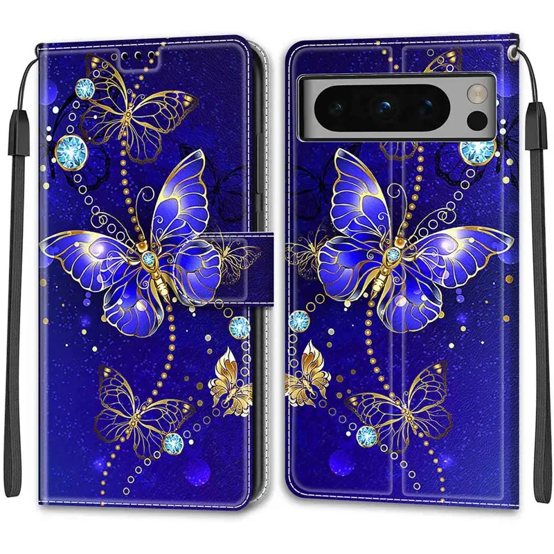 Фото Флип-чехол с цветочным узором для Google Pixel 8 7 Pro 7A Pixel7A Pixel8 Pro Pixel7 Кожаные чехлы-кошельки для телефонов с подставкой Сумка-книжка №4